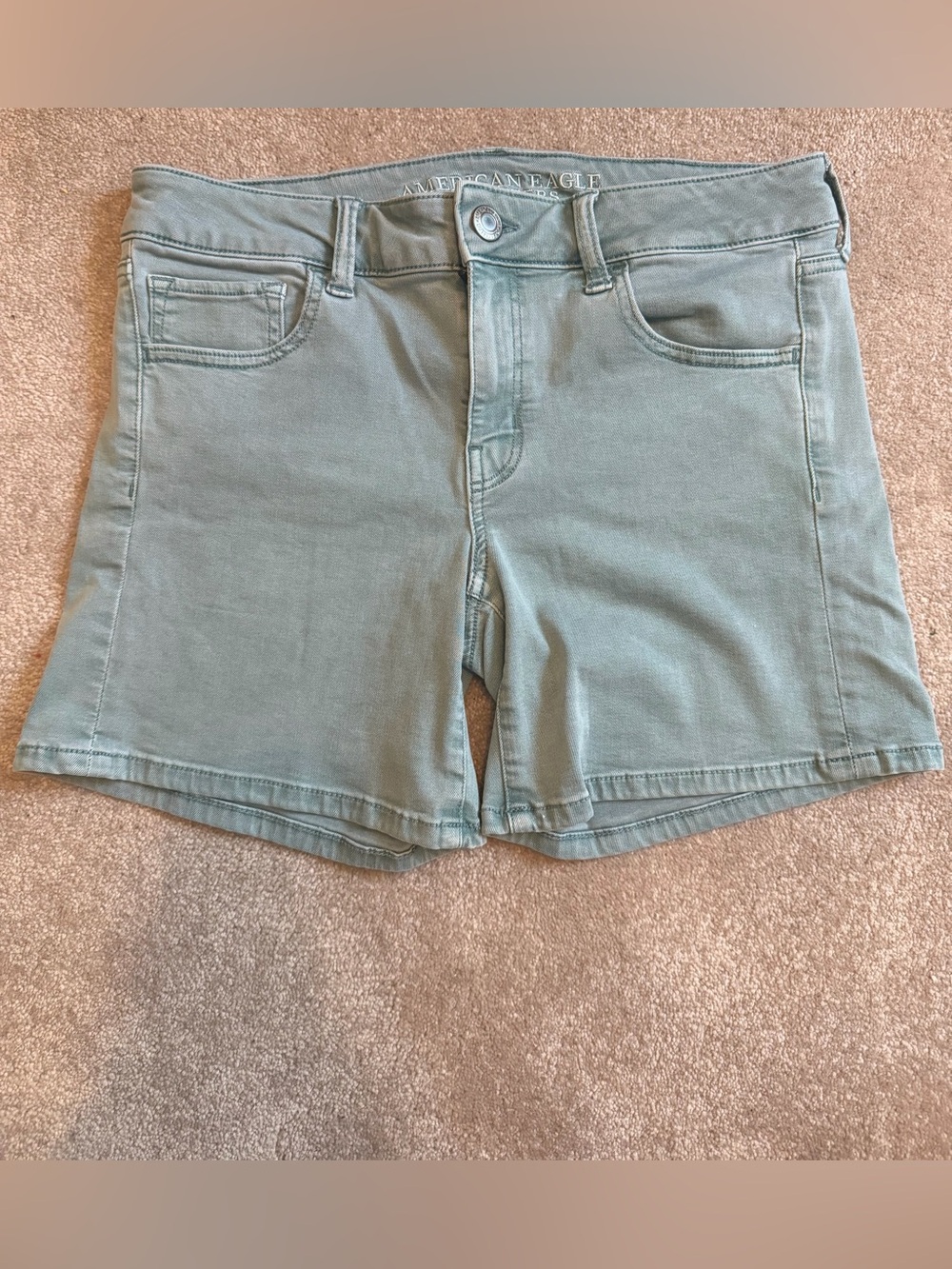 American Eagle Outfitters Sage Green Stretch Jean Shorts